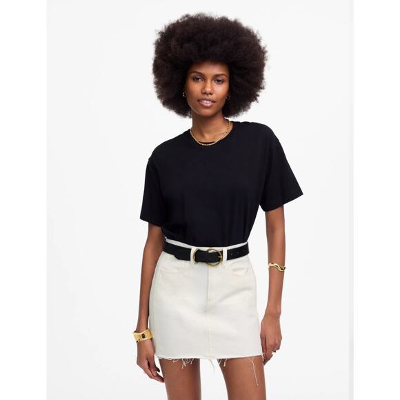 Madewell Dresses & Skirts - NWT Madewell Raw-Hem Mini Skirt in Pure White Size 29